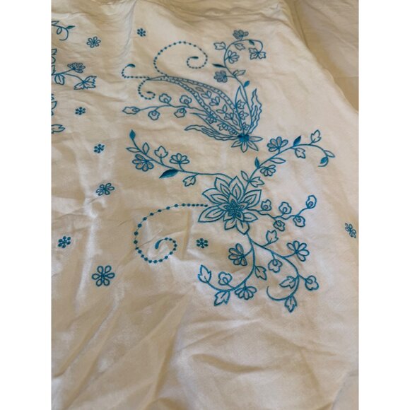 Nine & Company linen Floral Embroidered A-Line Flared Flowy Sz 8  fairy coquette - Picture 4 of 10